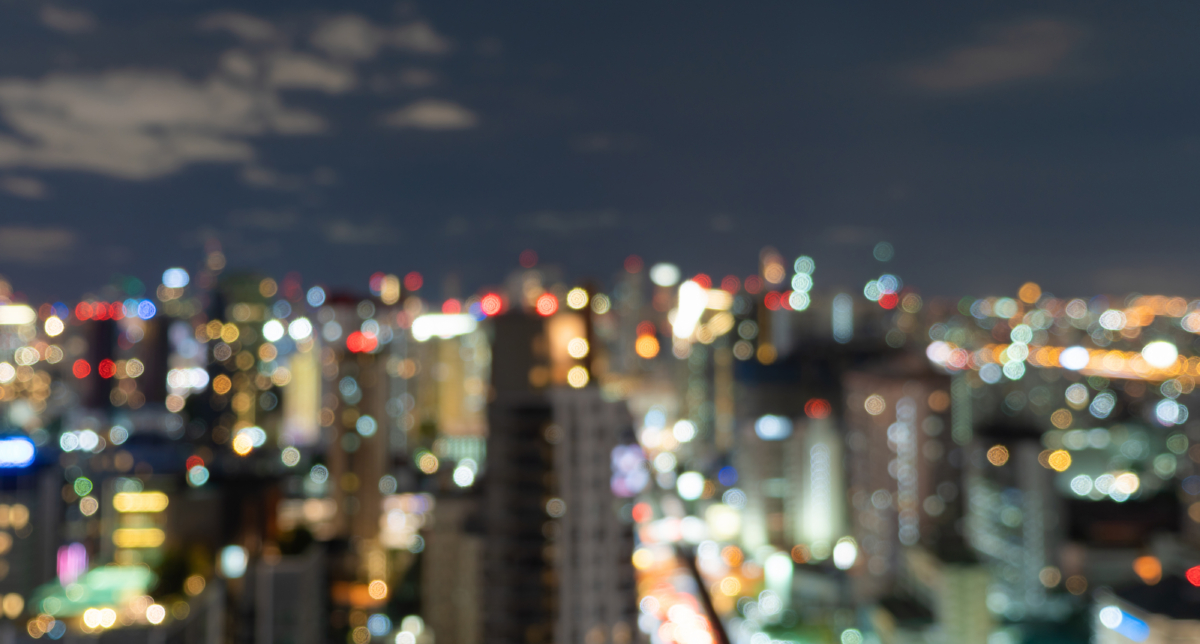 Blurred city skyline